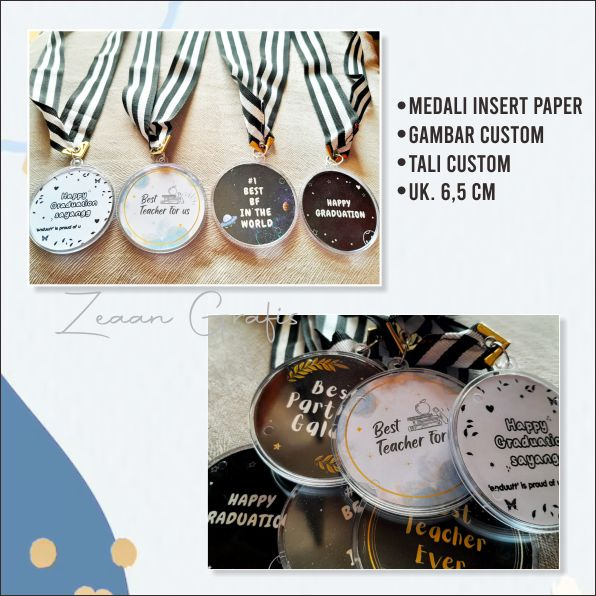 Medali Akrilik custom gambar 2 sisi free desain