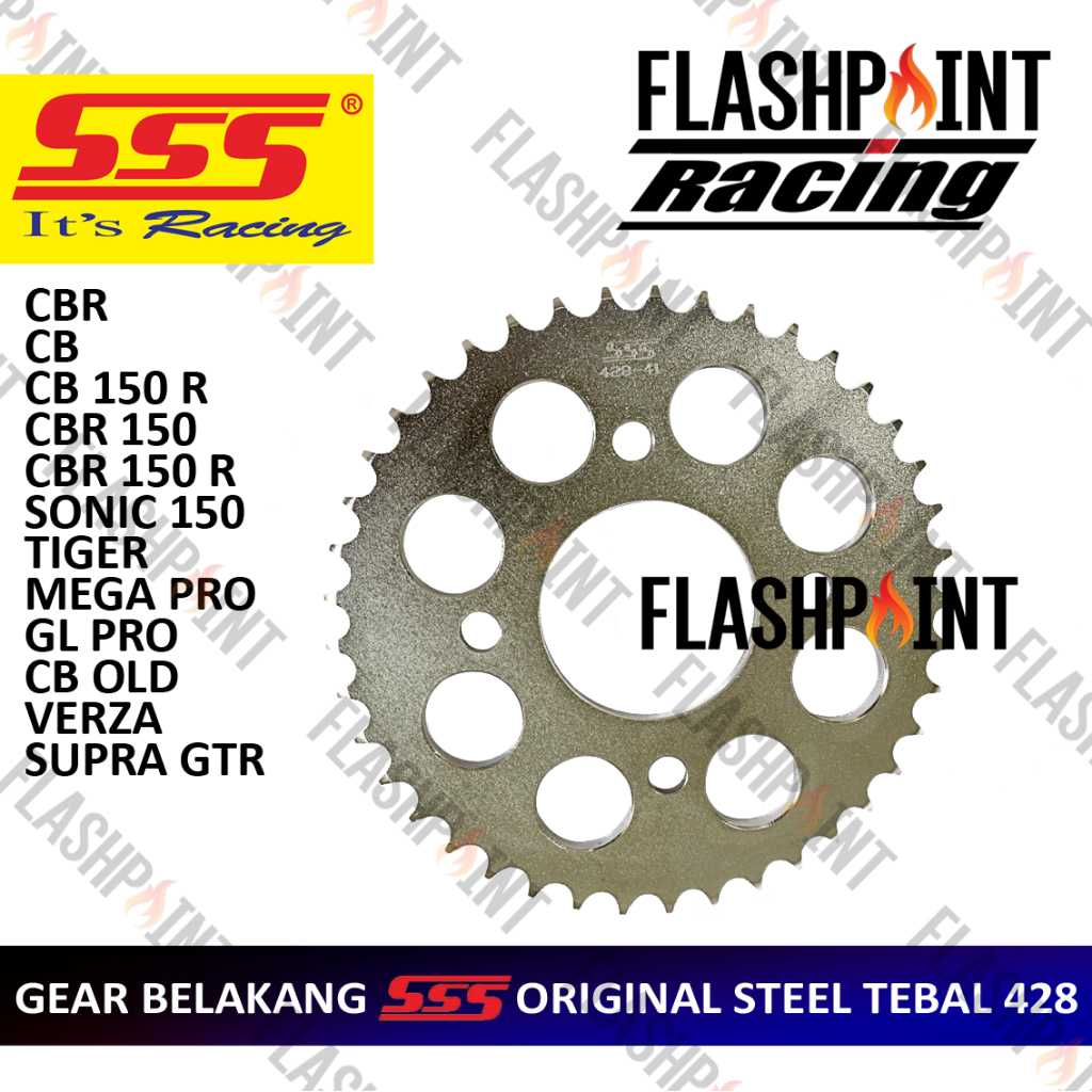 (BISA COD) GIR GEAR BELAKANG 428 SSS ORIGINAL CB CBR CBR 150 CB150R SONIC 150 TIGER SUPRA GTR MEGA PRO GL PRO VERZA CB 150 R LED NEW OLD BARU LAMA UKURAN 14 15 16 GER GEARSET GEAR SET GIRSET DEPAN ASLI ORI SSS