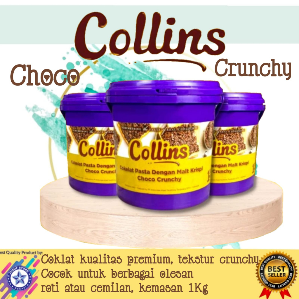 Collins Choco Crunchy 1kg Selai Coklat