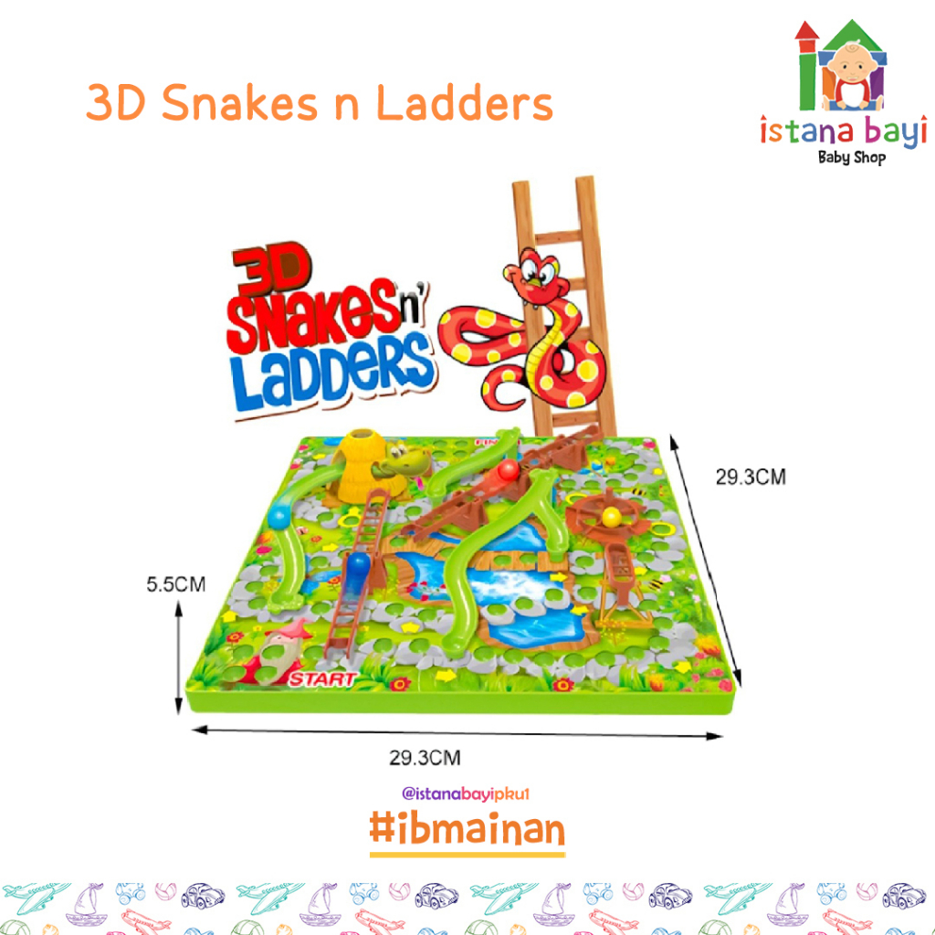 3D Snakes N Ladders 921B - Mainan Ular Tangga - Mainan Anak