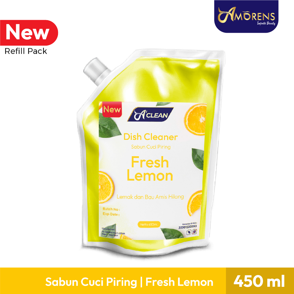 Sabun Cuci Piring 450ml / Dish Wash Refill Pack / DISH CLEANER Konsentrat Liquid Amorens [450 ml]