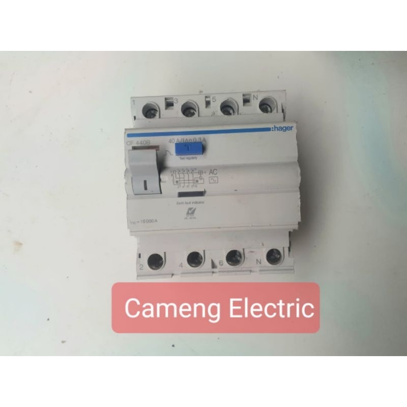 ELCB RCCB Hager 4Phase 40A 30MA CD440B