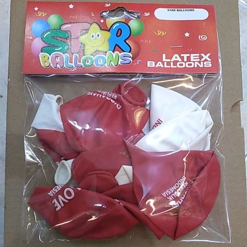 Balon Print Merah Putih Dirgahayu RI / Balon Latex / Balon Dirgahayu / Per 10pcs