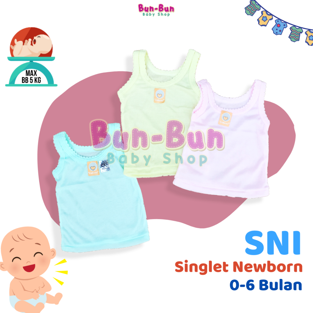 Kaos Singlet Bayi Kutung Dalaman Perlengkapan Baby Baru Lahir Newborn Peralatan Murah Lucu