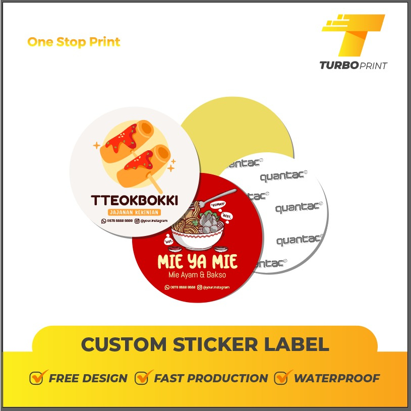 Cetak Stiker Label Custom Bulat Label Kemasan Produk Makanan - Sticker Chromo