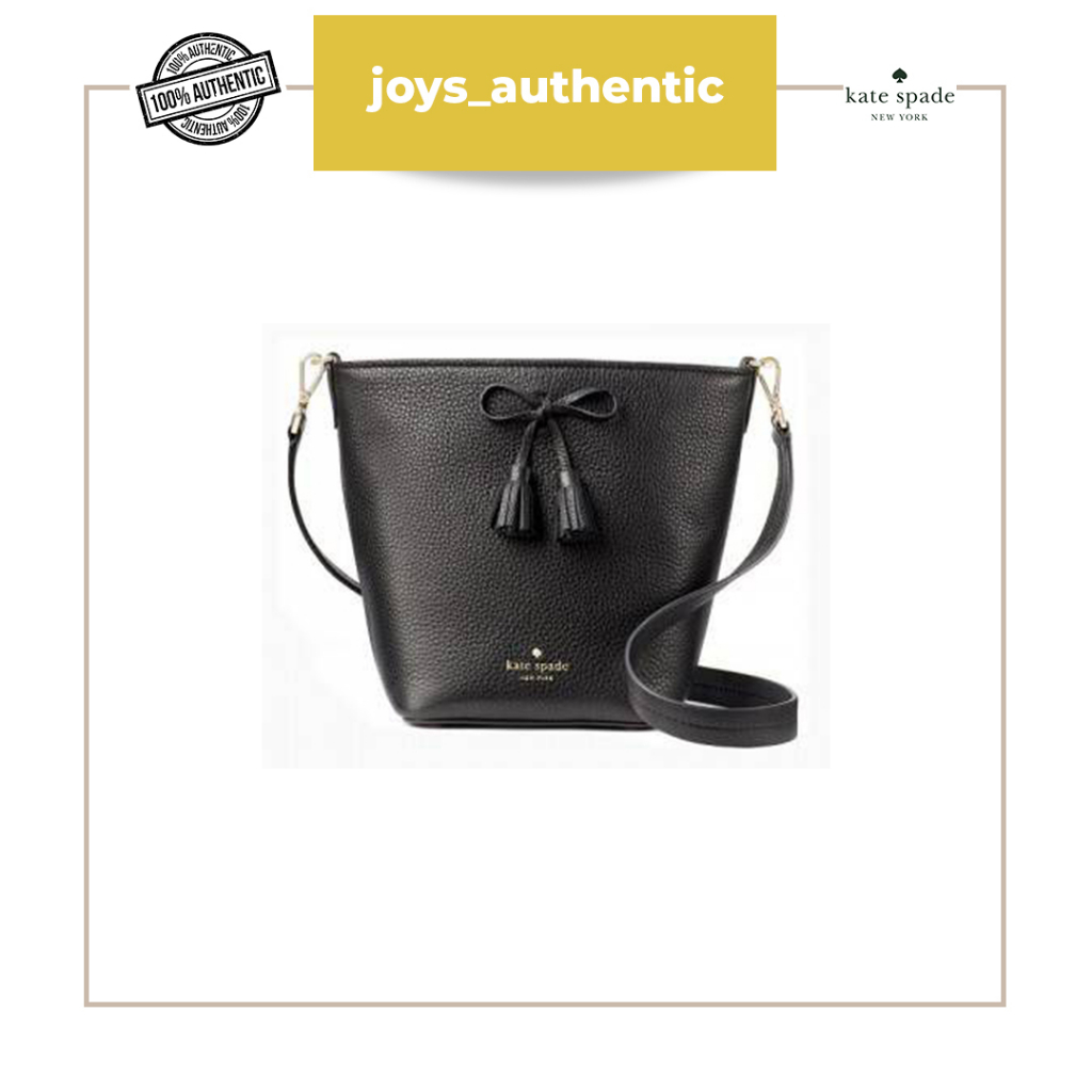 Tas Wanita Kate Spade Vanessa Hayes Street Leather Crossbody Bag Hitam Black Woman Bag Authentic Ori