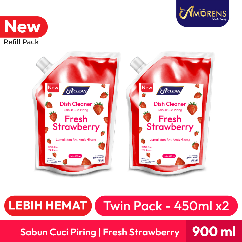 [Twin Pack] PROMO Sabun Cuci Piring 2x 450ml / Dish Wash Refill Pack / DISH CLEANER Konsentrat Liquid Amorens [450 ml]