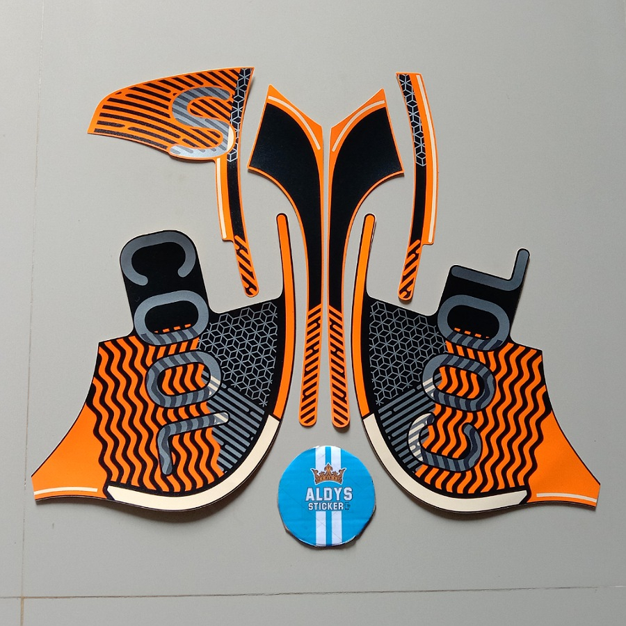 sticker motor honda scoopy Fashion 2022 hitam orange