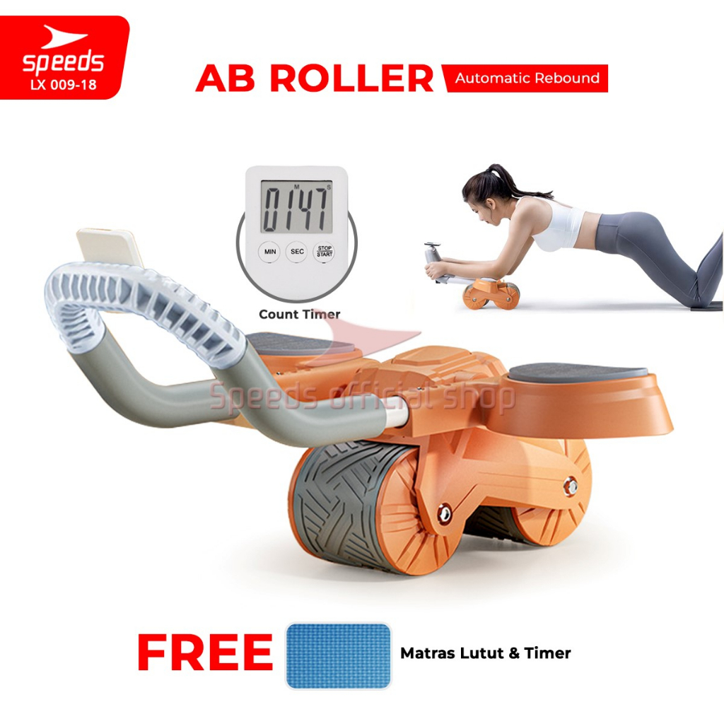 SPEEDS Ab Wheel / Ab Roller / Abdominal Roller Single Wheel / Alat Push Up Stand Bar Alat Gym / Alat Sit Up 009-18