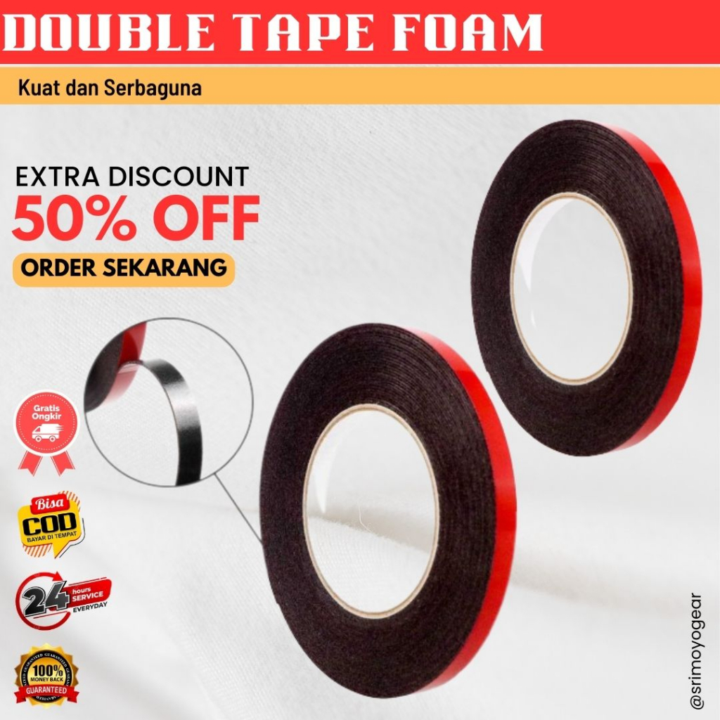 

Lakban Double Tape Foam 10m 10 mm Kualitas 3M