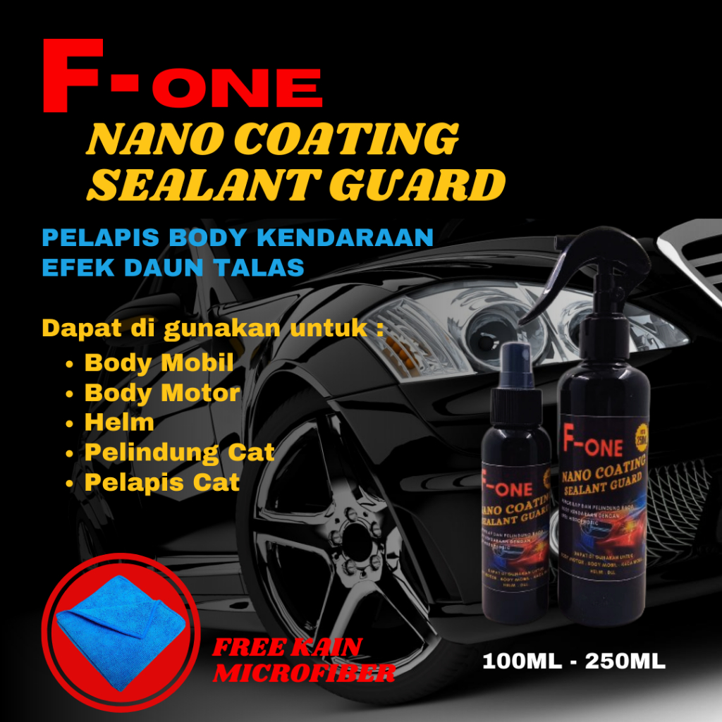 Nano Coating Cairan Pengkilap Body Mobil &amp; Motor Efek Hydrophobic and Paint Protection Pelindung Anti Air Hujan kaca Mobil efek daun talas