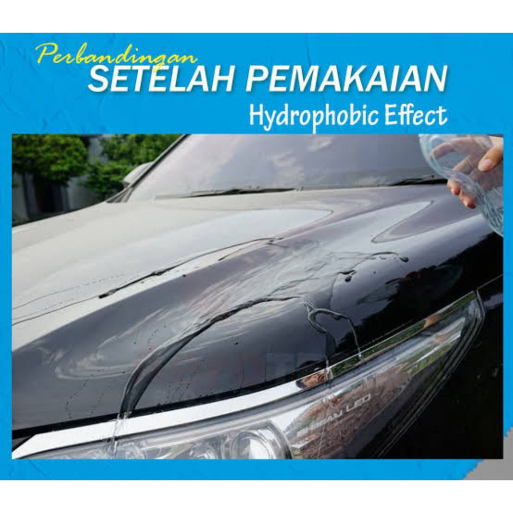 Nano Coating Cairan Pengkilap Body Mobil &amp; Motor Efek Hydrophobic and Paint Protection Pelindung Anti Air Hujan kaca Mobil efek daun talas