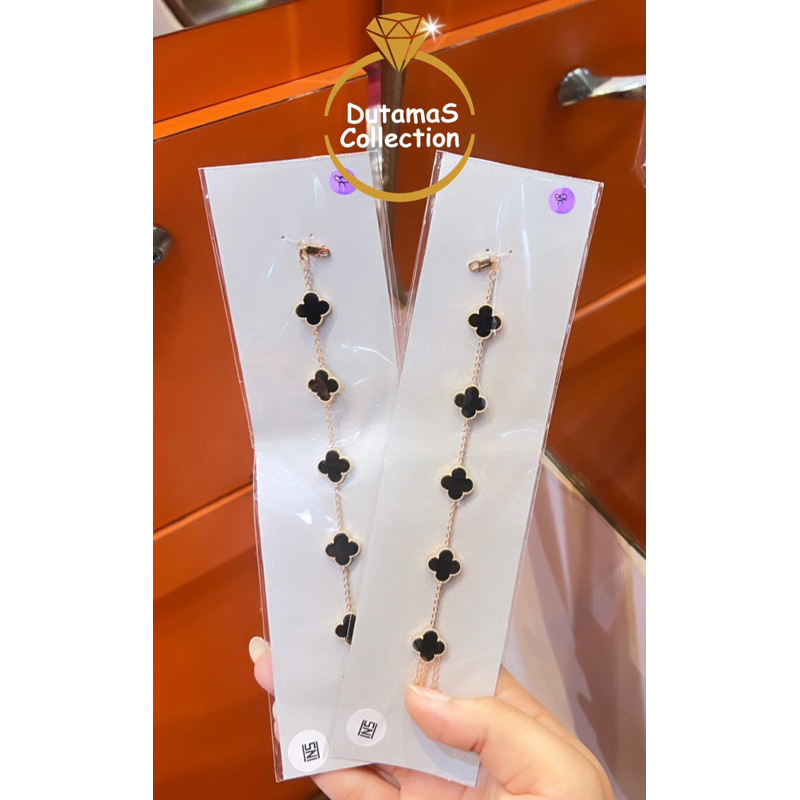 Gelang Vancleef Warna Hitam Series Paling Jumbo Berat 4.1 gram an Emas Asli Kadar 375% / 8k