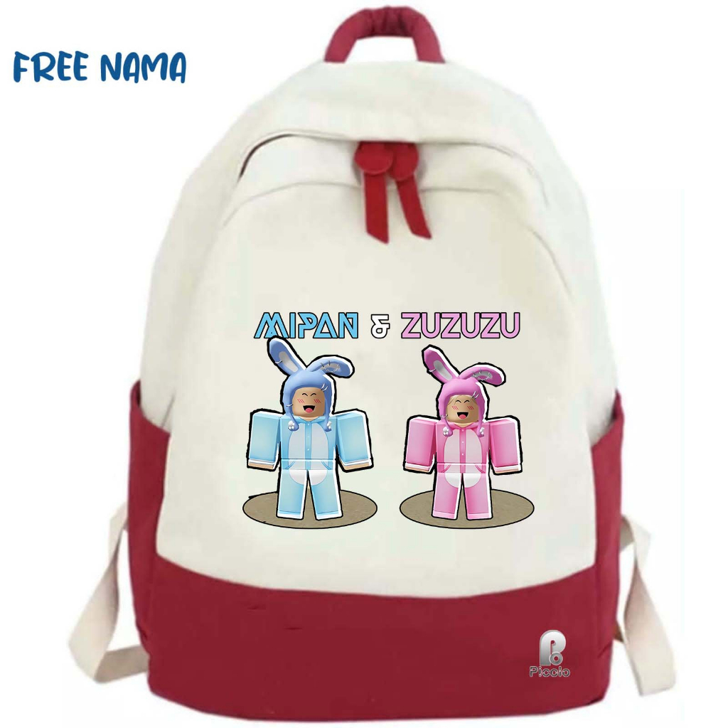 TAS RANSEL BACKPACK ANAK SEKOLAH MOTIF MIPAN &amp; ZUZUZU YOUTUBE AKUDAV UNISEX (FREE NAMA)