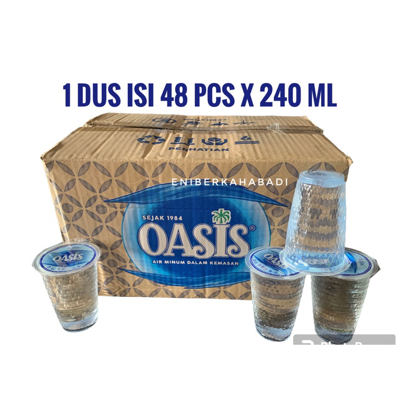 

oasis gelas exp November 2025 1 dus isi 48 pcs x 240 ml