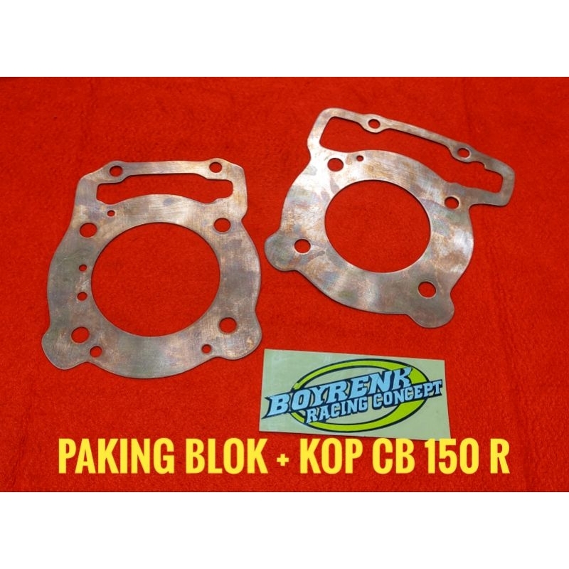 PAKING BLOK + KOP HONDA CB 150 R TEMBAGA TEBAL 0,5MM DAN 0,8MM -BOYRENK RACING