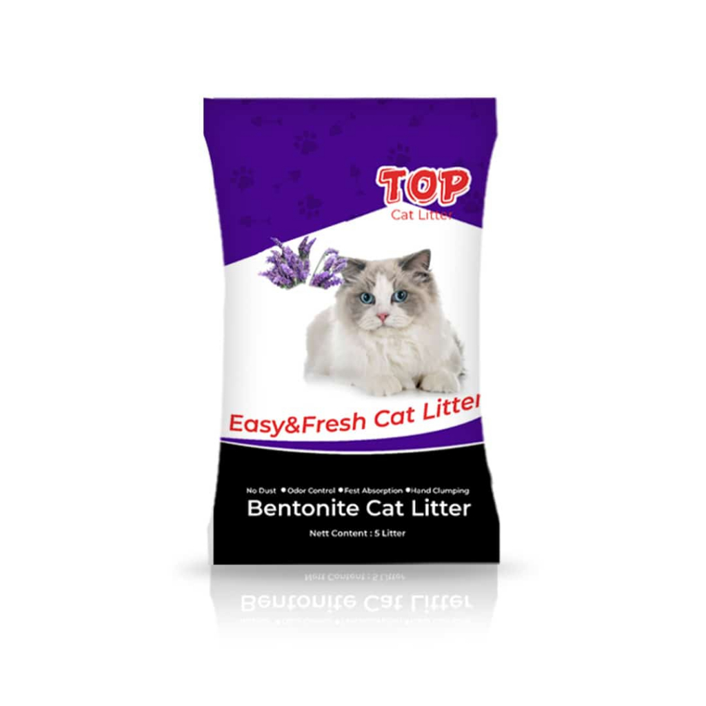 Pasir Kucing TOP Cat Litter 25L Gumpal Wangi Bentonite Only Grab Gojek