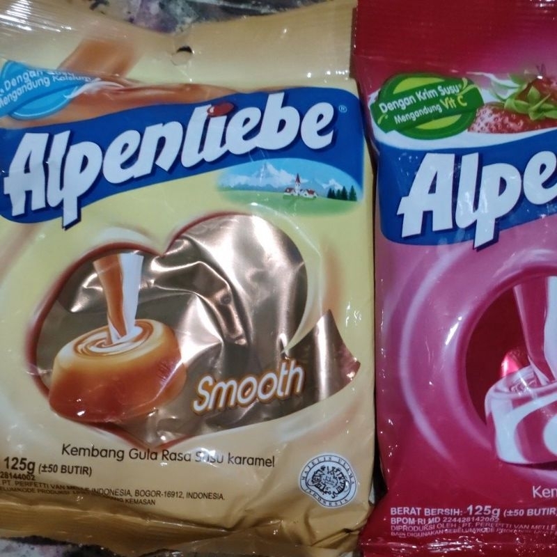alpenliebe permen kembang gula rasa susu karamel dan stroberi