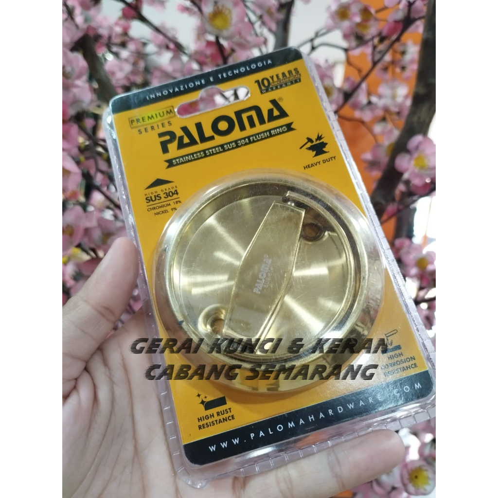 PALOMA FRP 205 FLUSH RING TARIKAN BULAT HANDLE GAGANG PINTU PVD GOLD