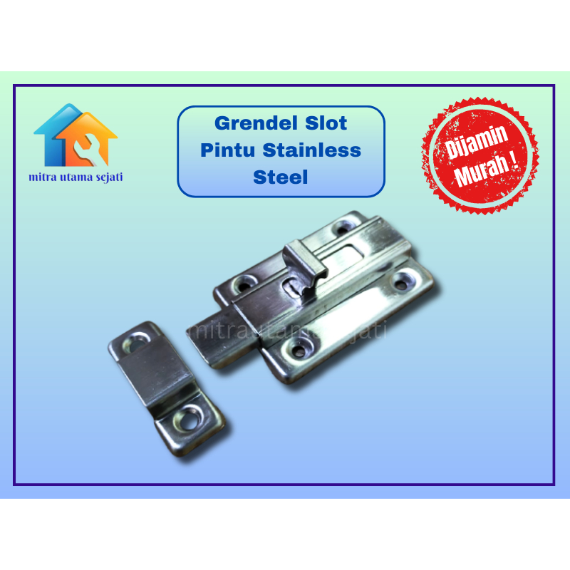 Grendel Pintu Slot Pintu 3" 2" Stainless Steel Door Bolt Epic Elmes