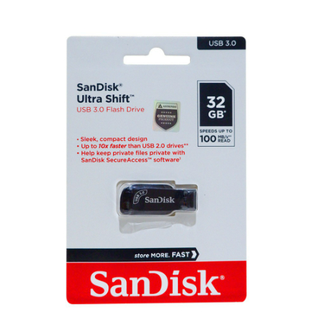 Flashdisk SanDisk 32GB USB 3.0 Ultra Shift CZ410 - Garansi Resmi 5 Tahun