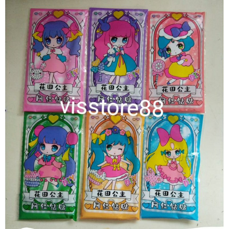 random mainan anak tempel manik diamond manik kristal susun manik stiker