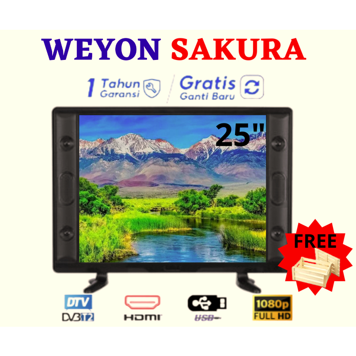 [FREE KAYU]  WEYON DIGITAL TV 25 INCH FULL HD TV LED Digital 25 inch ORIGINAL GARANSI RESMI