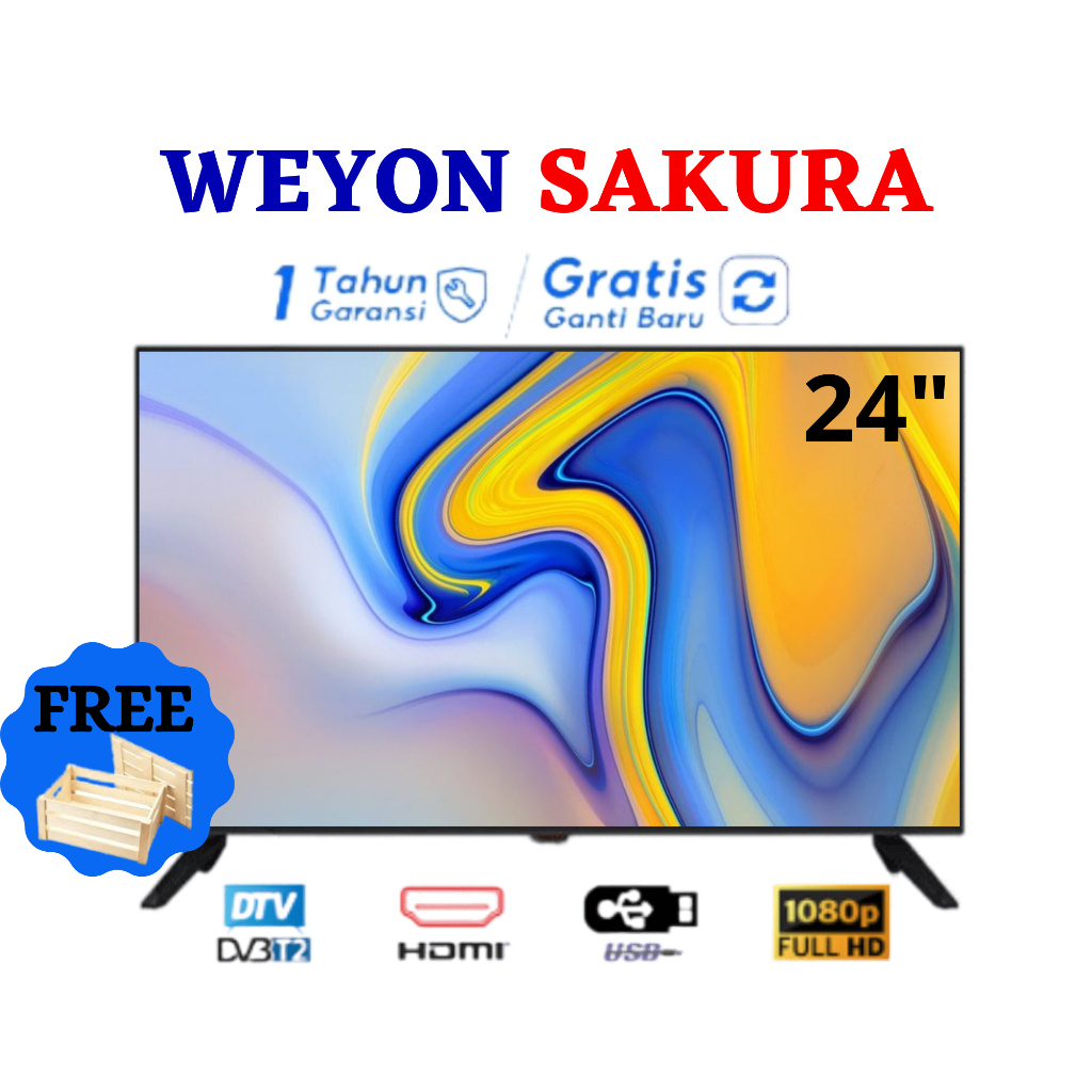 [Packing Kayu] TV DIGITAL 24 INCH FULL HD WEYON TV LED MURAH GARANSI LED TV