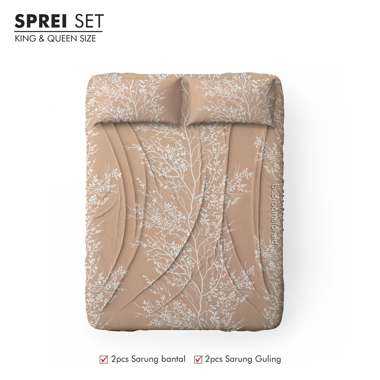 Sprei Aesthetic Motif Jeju Mocca | Ala Korea Sudah Termasuk Sarung Bantal Guling