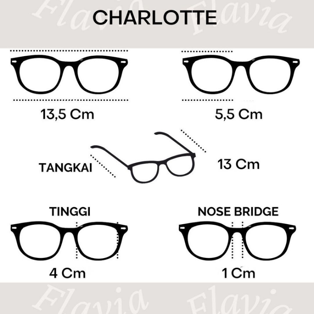 Flavia Eyewear - Kacamata Charlotte Square Acetat  (custom minus, photochromic, blueray, bluechromic dan photobrown)