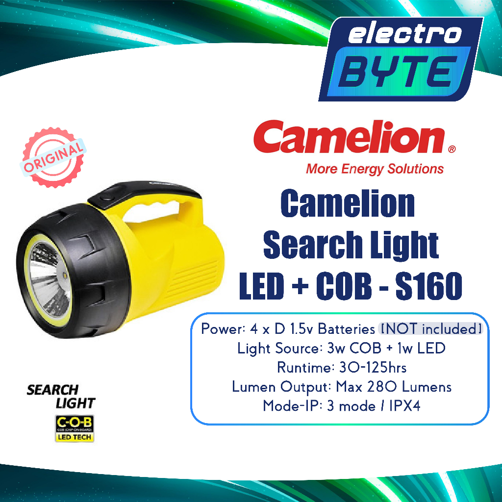 Camelion Senter LED S160 / Camelion Senter LED COB Searchlight S160 / Senter LED COB Camelion / Flas