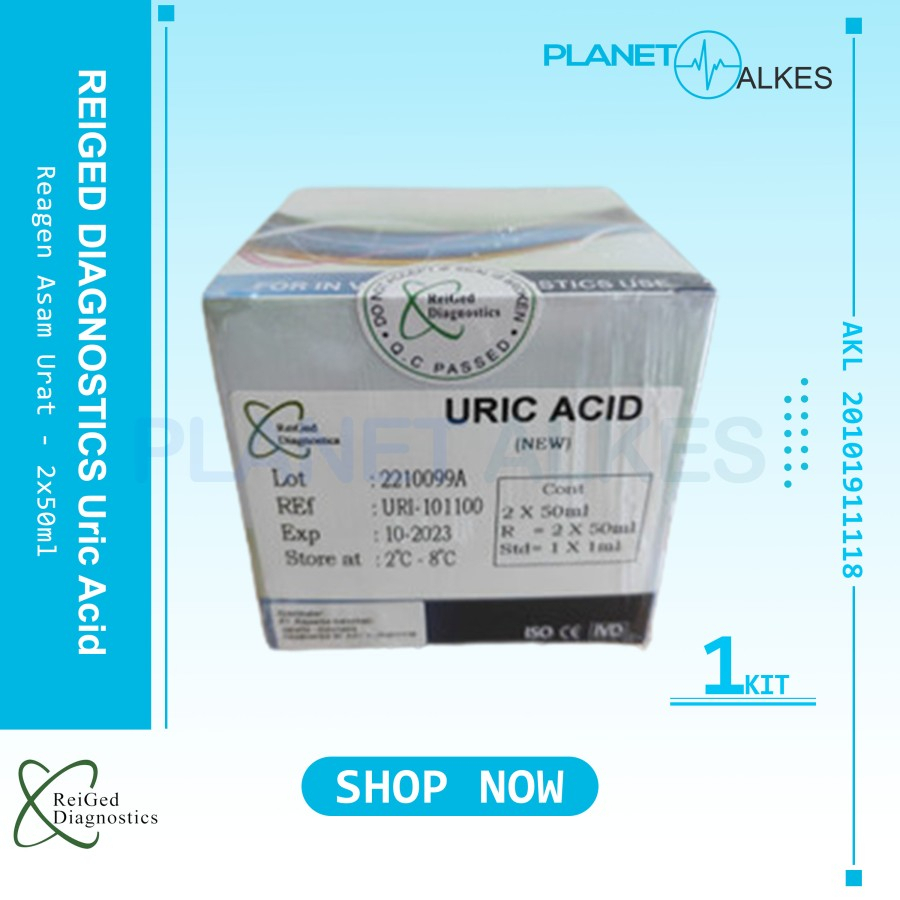 Reagen Asam Urat | Uric Acid 2x50 ml Reiged UA 100ml / Uric Acid Reagen 4x50ml