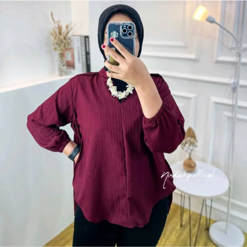 Livia Blouse - Blouse Wanita Polos - Blouse Lady Crush - Outher Premium Wanita - Livia Lady Crush Original - Bahan Tebal Adem