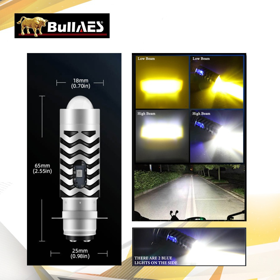 Lampu Motor LED BULLAES H6 Laser Devil Eye Biru Stroom