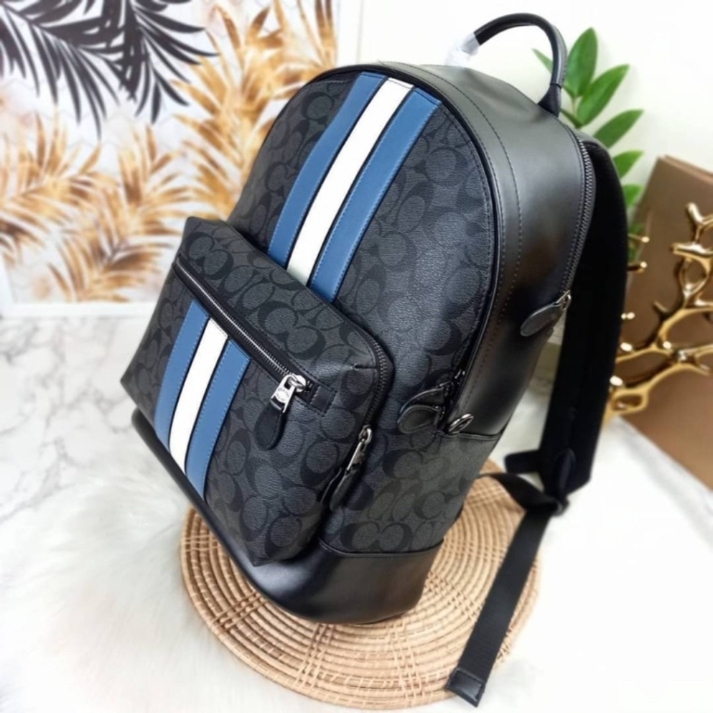 TAS PRIA CH 3001 TAS RANSEL PRIA SIGNATURE CANVAS WITH VARSITY STRIPEE