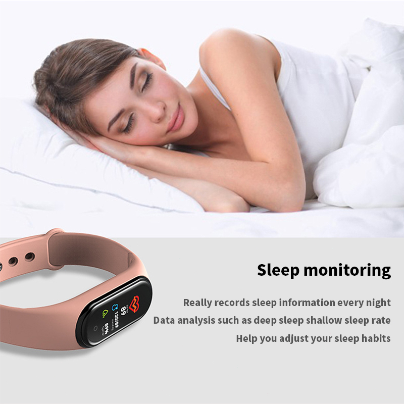 M4 Smartwatch Bluetooth Smartband Fitness Tracker Colour Display HeartRate Waterproof Jam Tangan Pria Wanita Digital