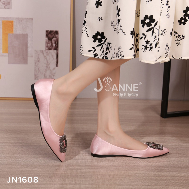 [ORIGINAL] JOANNE Ballerina Crystal Flat Shoes Sepatu Wanita #JN1608