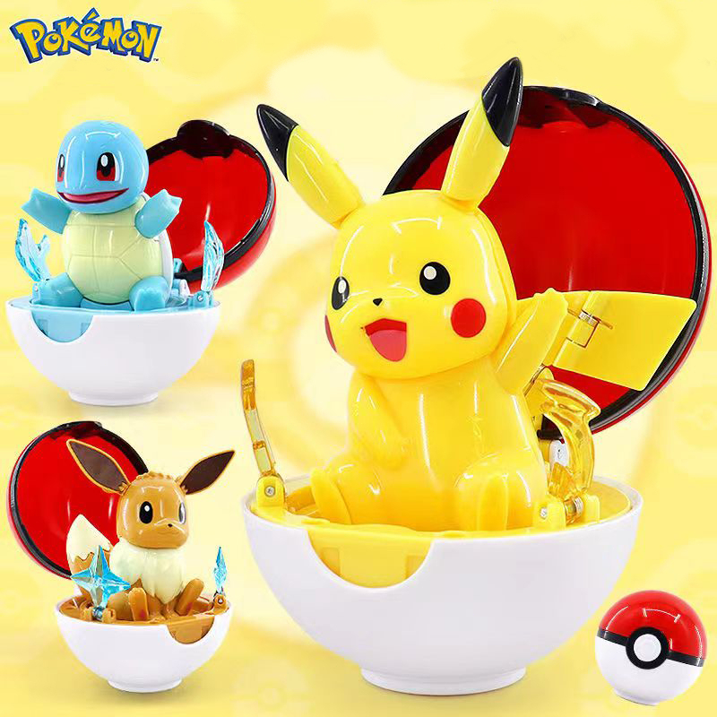 Mainan Figure Pokeball Pokemon Pocket Monster Deformation Toy Pikachu Original New  Pokemon Transforming Mainan &amp; Pokemon Aksi Boneka Poke Ball Mainan Pikachu Mewtwo Anak Laki-laki Hadiah Ulang Tahun