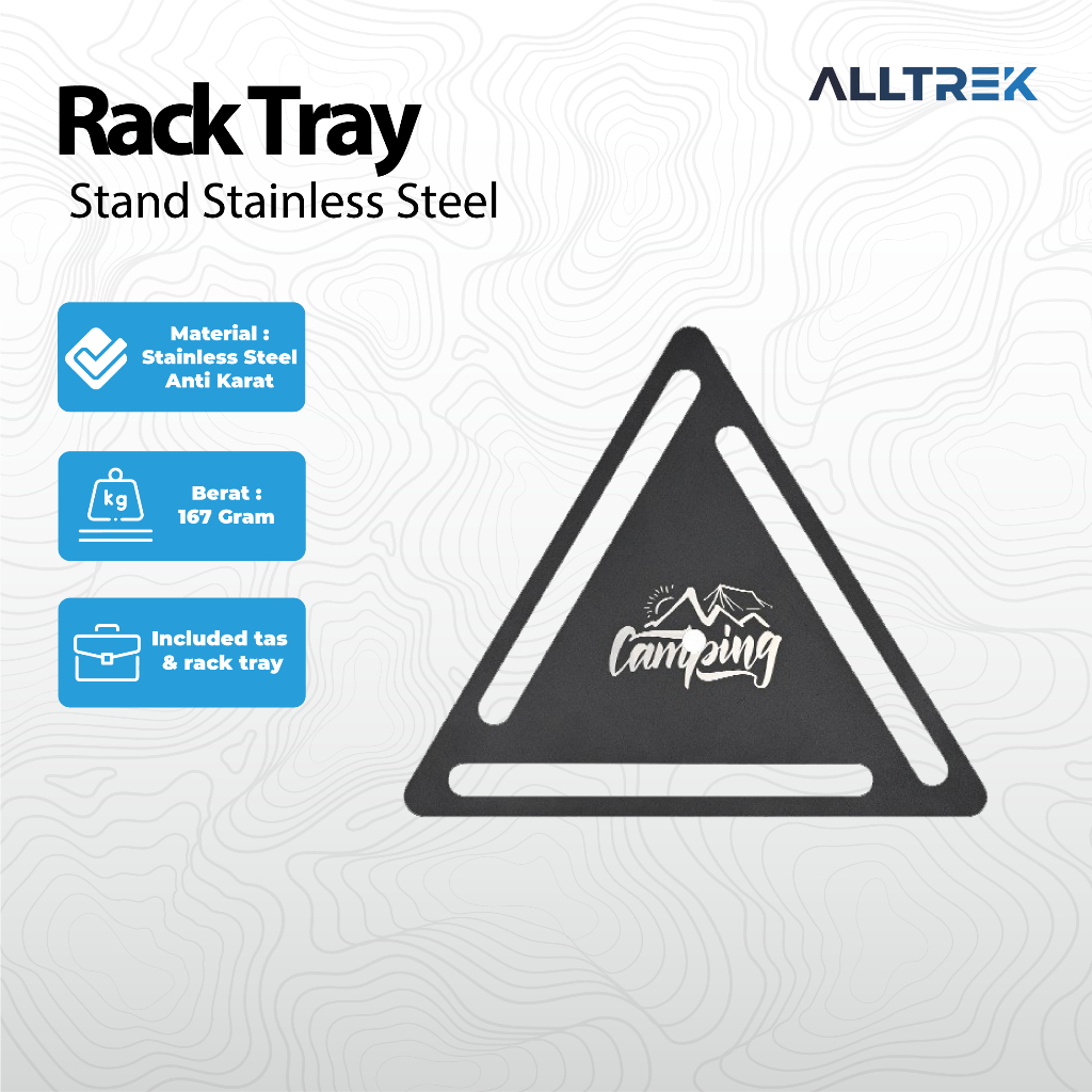 ALLTREK Rack Tray Stand Stainless Steel Stand Lamp Add On