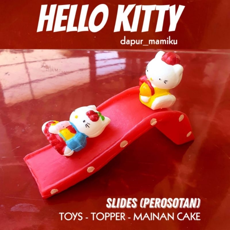 DAPURMAMI ( Mainan Perosotan Hello Kitty ) Topper Kue Topper Cake Mainan Hello Kitty Toys Hiasan Ulang Tahun HBD Hello Kitty