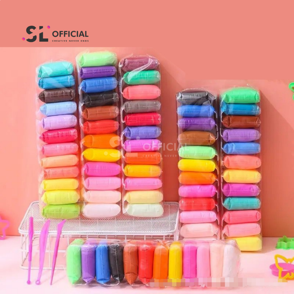Clay Polymer Super Light Rainbow 12 in 1 / Clay Warna Mainan Lilin Plastisin Clay Anak 12 in 1 Murah / Mainan Anak