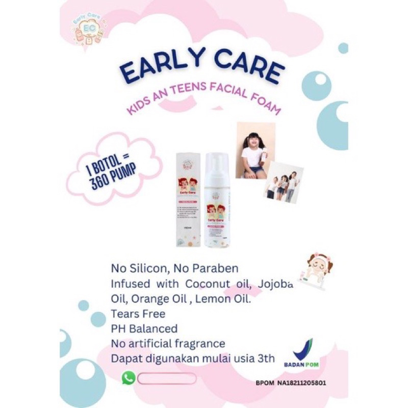 Early Care Gentle Kids and Teens Facial Foam Early Care Facial Foam Sabun Wajah Anak dan Remaja