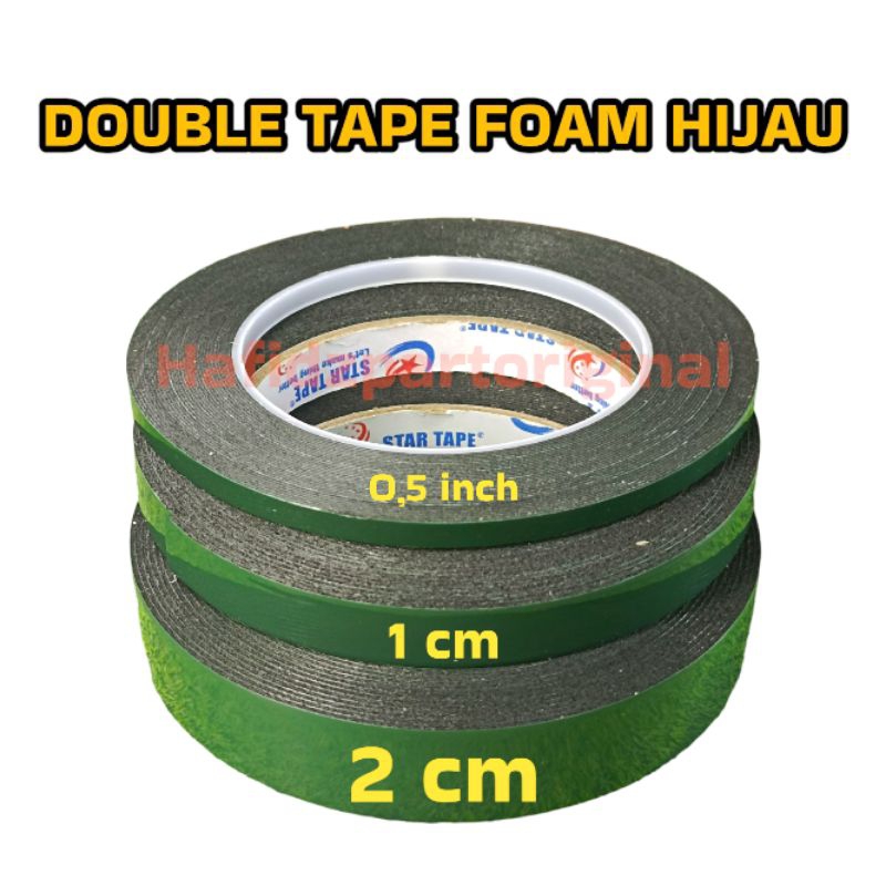 

Double Tape Foam Lakban Busa Solasi Perekat Hijau Ori