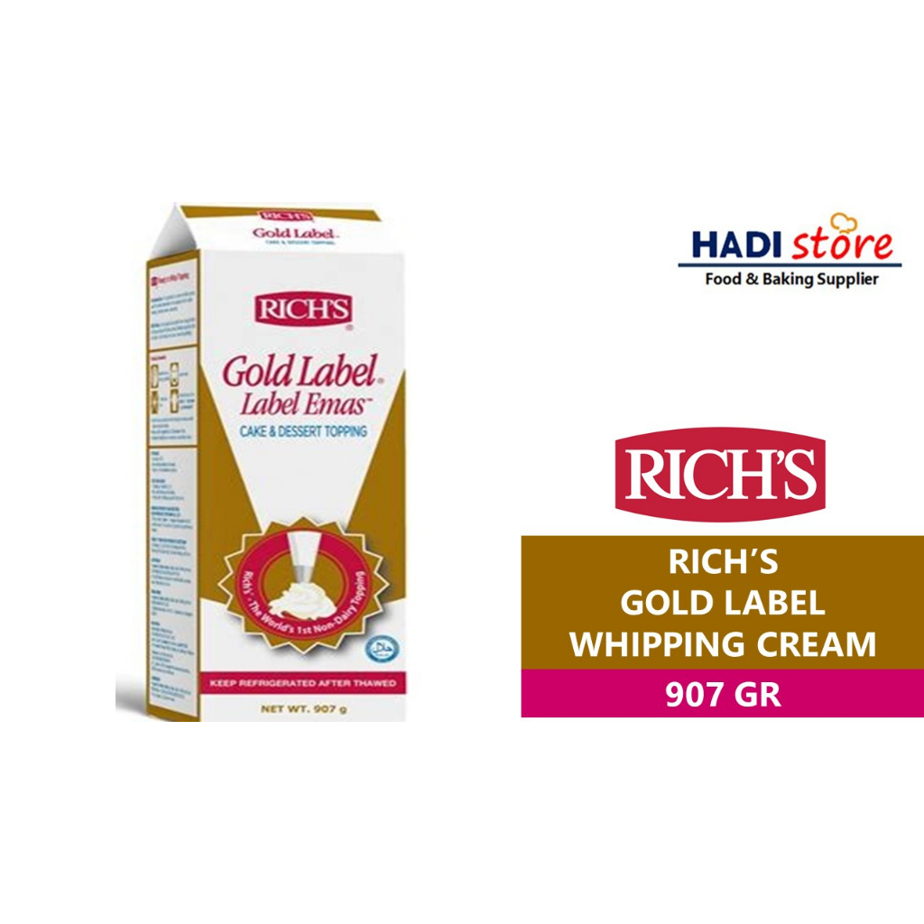

RICH'S RICHS RICH GOLD LABEL WHIPPING CREAM NON DAIRY - 907 GR