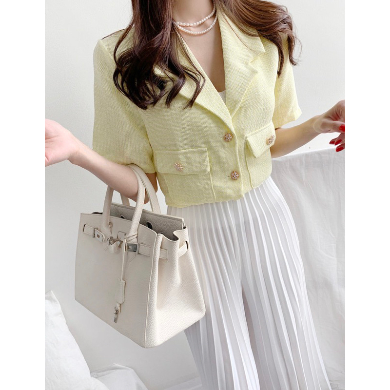 TWEED TOP OUTER WANITA ATASAN IMPORT ELEGANT MX746