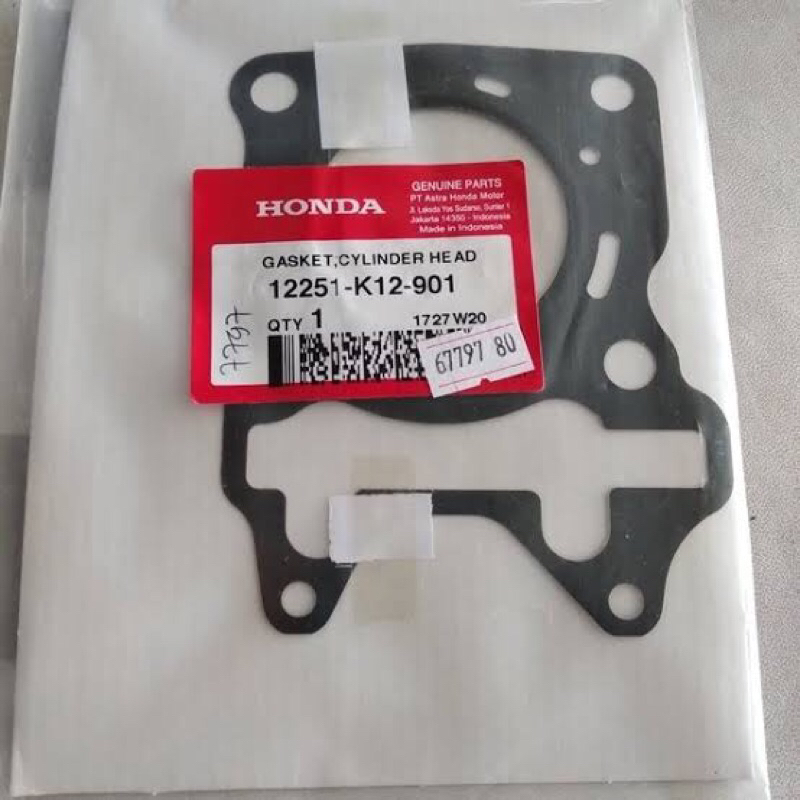 12251K12901 12191KZR600 GASKET CYLINDER HEAD PAKING BLOK SET ATAS BAWAH VARIO 125 FI PERPAK PAKING BLOK SILINDER ATAS DAN BAWAH DEXSEL KOP VARIO 125 ORI HONDA 12251-KZR-601 12191-KZR-600