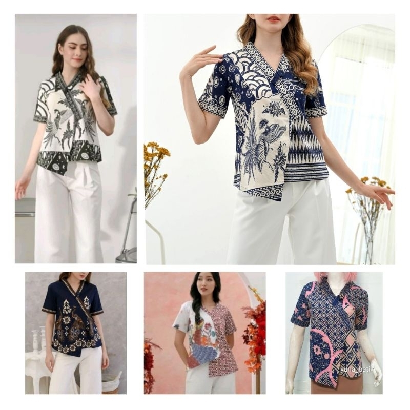 AtasanBatik Wanita Kimono Lengan Pendek /Atasanbatikkantor267