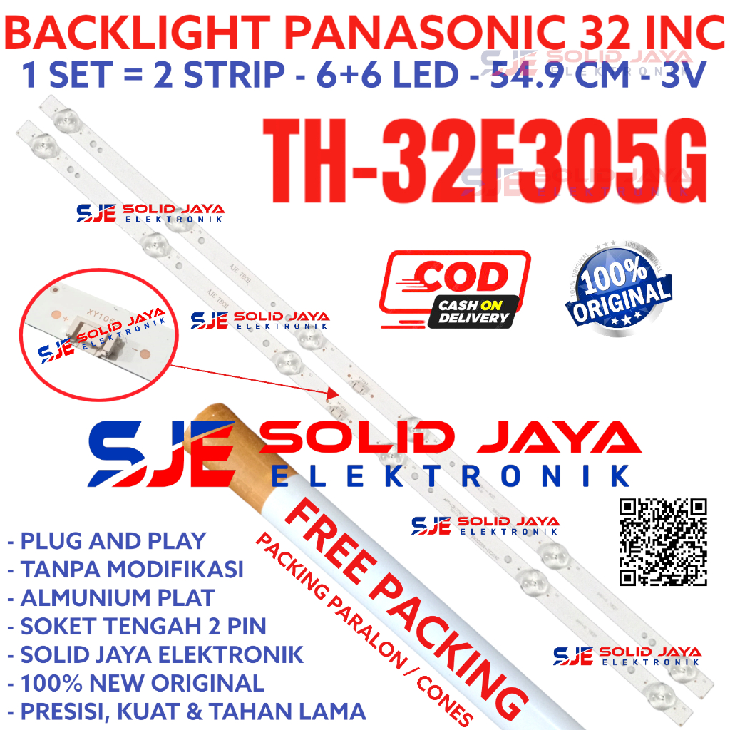 BACKLIGHT TV LED PANASONIC 32 INC TH 32F305 32F305G TH-32F305G TH-32F305 TH32F305G TH-32F305 32F LAMPU BL 6K 6LED 6 KANCING 3V 3 VOLT 32INC 32IN 32 IN SW32D06-ZC22AG