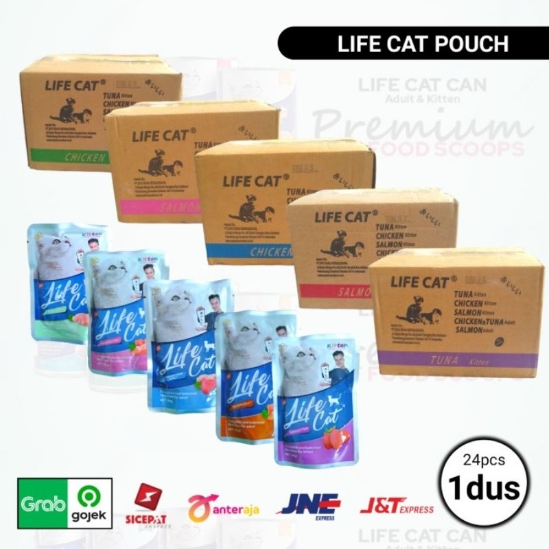 Life cat sachet 1dus isi 24pcs/makanan kucing life cat pouch 1dus