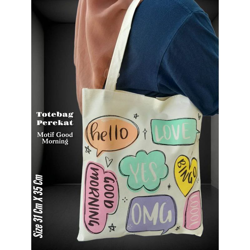 (PEREKAT) TOTEBAG LUCU /TOTEBAG SERBAGUNA MURAH PAKE PEREKAT